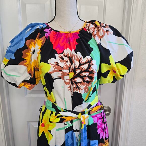 Christopher John Rogers Floral Puff Sleeve Maxi Dress Boho Whimsical Cottage S - Picture 4 of 11
